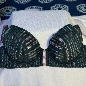 4 For $32 Victoria's Secret 32-D Green and Pink Lined Plunge Lace Bra
